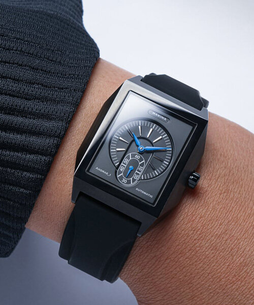 makina crafts an angular, contemporary interpretation of three-handed art deco watches