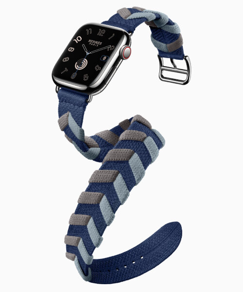 Hermès weaves first-ever apple watch bands in knitted nylon with 3D pattern